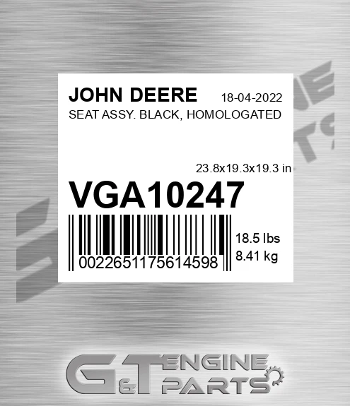 VGA10247 SEAT ASSY. BLACK, HOMOLOGATED