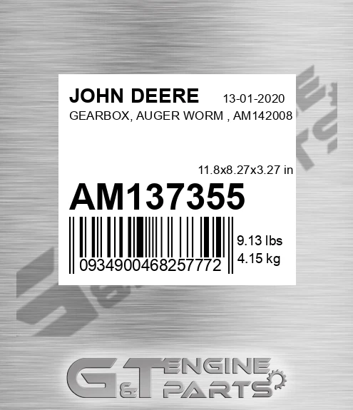 AM137355 GEARBOX, AUGER WORM , AM142008