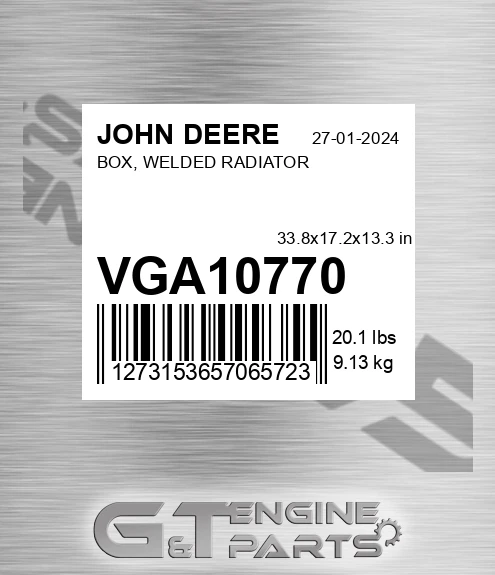 VGA10770 BOX, WELDED RADIATOR