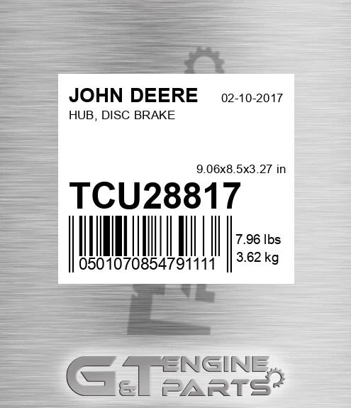 TCU28817 HUB, DISC BRAKE