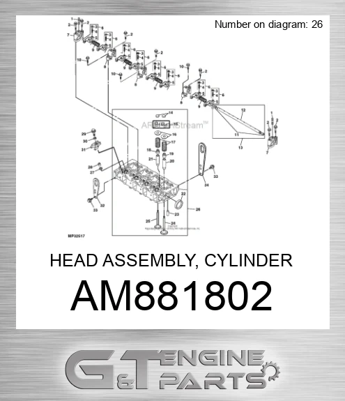 AM881802 HEAD ASSEMBLY, CYLINDER