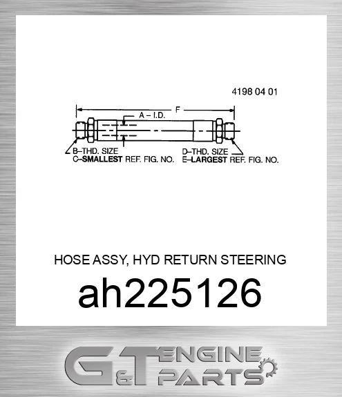 AH225126 HOSE ASSY, HYD RETURN STEERING