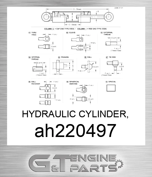 AH220497 HYDRAULIC CYLINDER, 80X45-576,1744