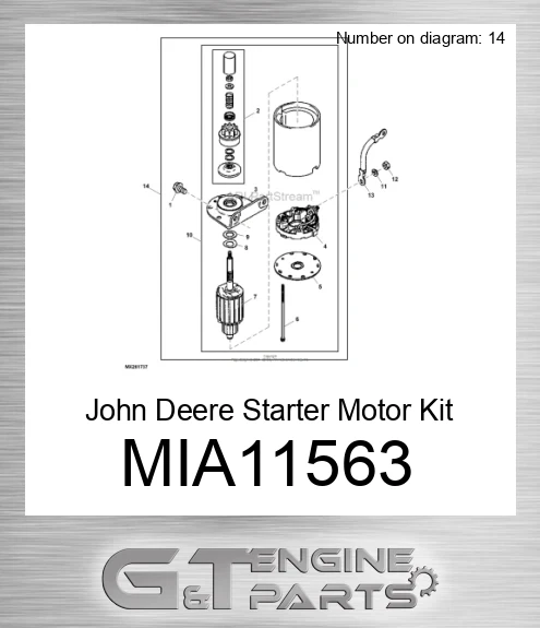MIA11563 John Deere Starter Motor Kit MIA11563