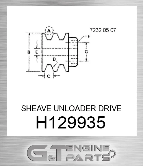 H129935 SHEAVE UNLOADER DRIVE