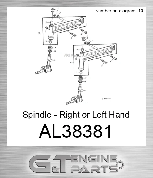 AL38381 Spindle - Right or Left Hand for Tractor,