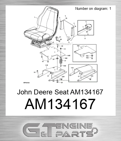 AM134167 John Deere Seat AM134167