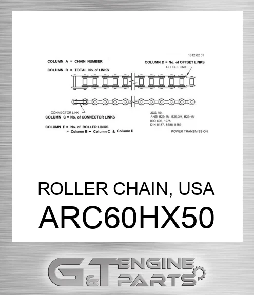 A-RC60HX50 ROLLER CHAIN, USA
