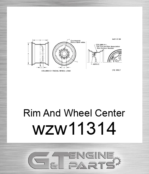 WZW11314 Rim And Wheel Center