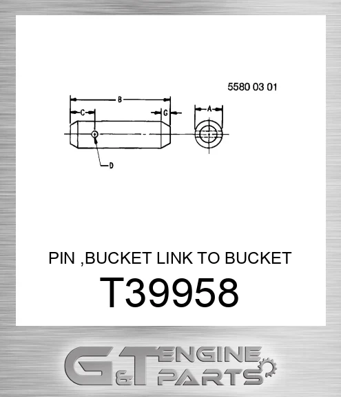T39958 PIN ,BUCKET LINK TO BUCKET