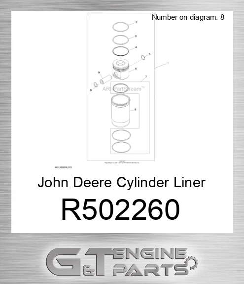 R502260 John Deere Cylinder Liner R502260