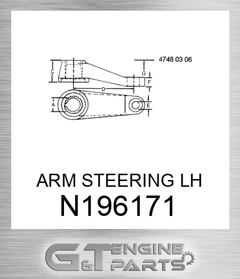 N196171 ARM STEERING LH