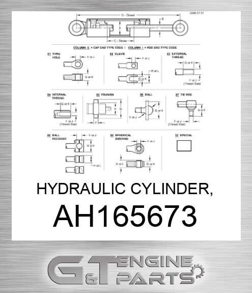 AH165673 HYDRAULIC CYLINDER, 120X85-1221,175