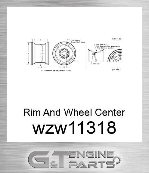 WZW11318 Rim And Wheel Center