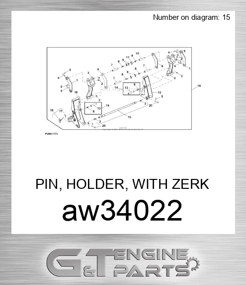 AW34022 PIN, HOLDER, WITH ZERK