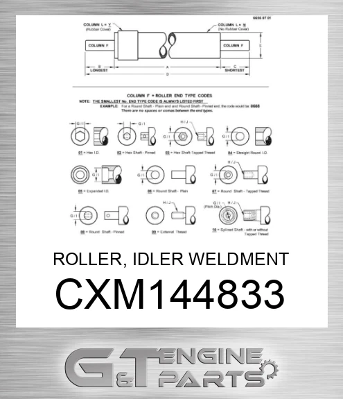 CXM144833 ROLLER, IDLER WELDMENT