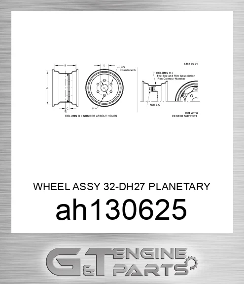AH130625 WHEEL ASSY 32-DH27 PLANETARY