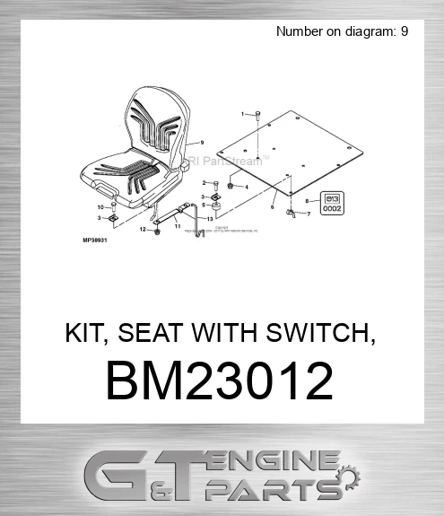 BM23012 KIT, SEAT WITH SWITCH, HOMOLOGATED