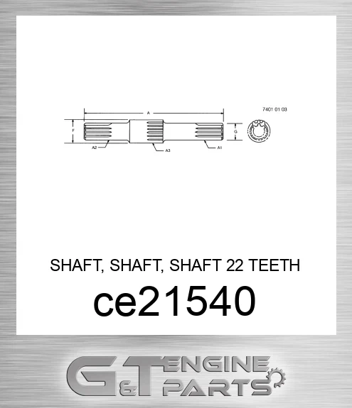 CE21540 SHAFT, SHAFT, SHAFT 22 TEETH