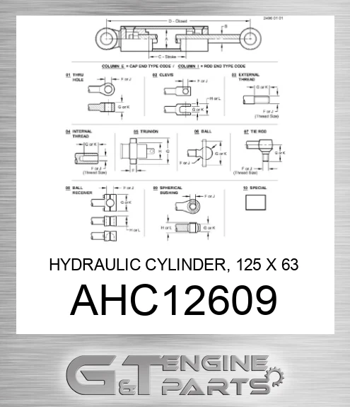 AHC12609 HYDRAULIC CYLINDER, 125 X 63 100,
