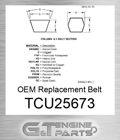 TCU25673 OEM Replacement Belt