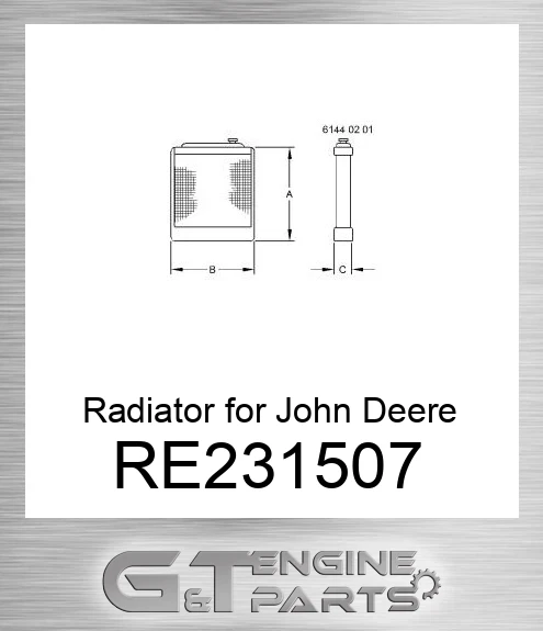 RE231507 Radiator for Tractor,