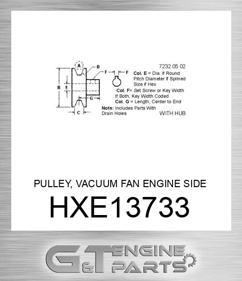HXE13733 PULLEY, VACUUM FAN ENGINE SIDE