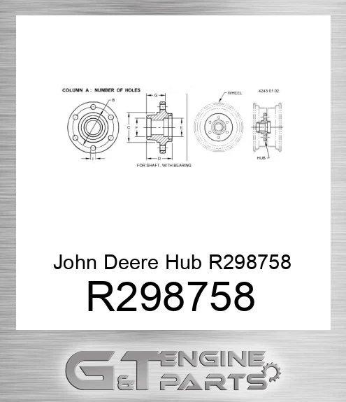 R298758 John Deere Hub R298758