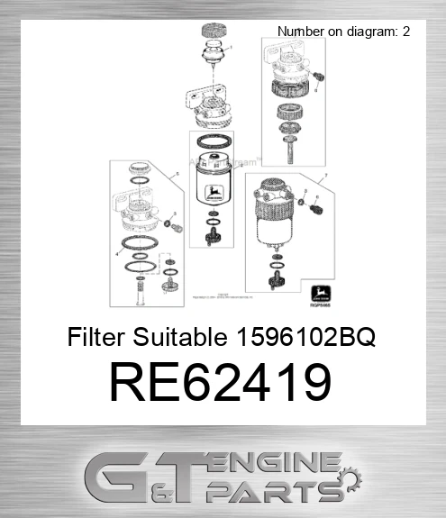 RE62419 Filter Suitable 1596102BQ
