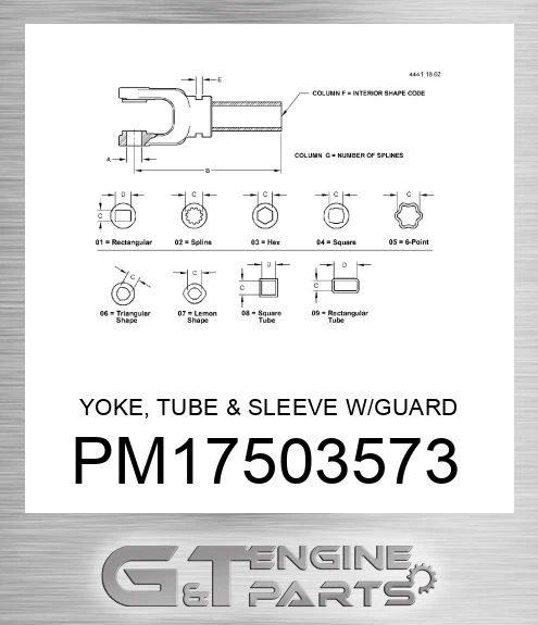 PM17503573 YOKE, TUBE & SLEEVE W/GUARD