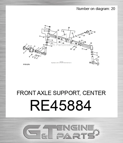 RE45884 FRONT AXLE SUPPORT, CENTER