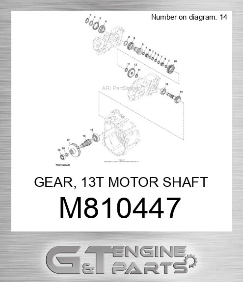 M810447 GEAR, 13T MOTOR SHAFT