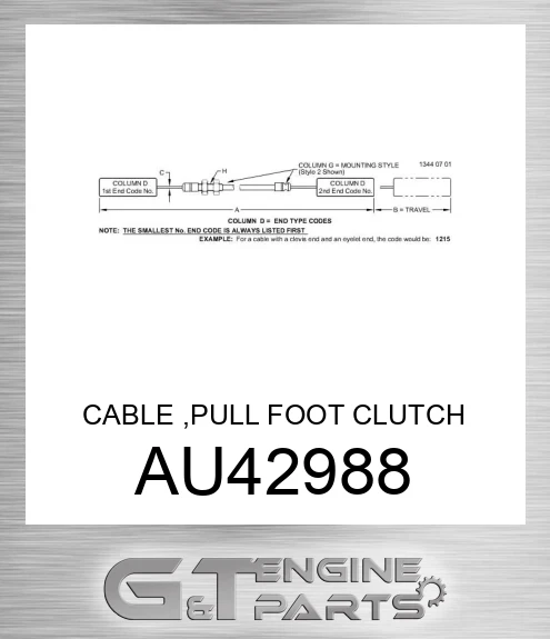 AU42988 CABLE ,PULL FOOT CLUTCH