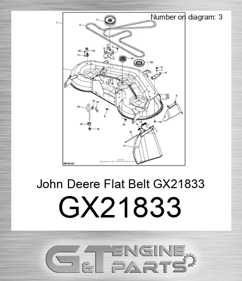 GX21833 John Deere Flat Belt GX21833