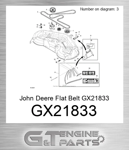 GX21833 John Deere Flat Belt GX21833