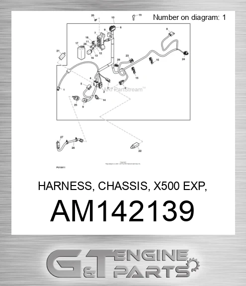AM142139 HARNESS, CHASSIS, X500 EXP, MY12