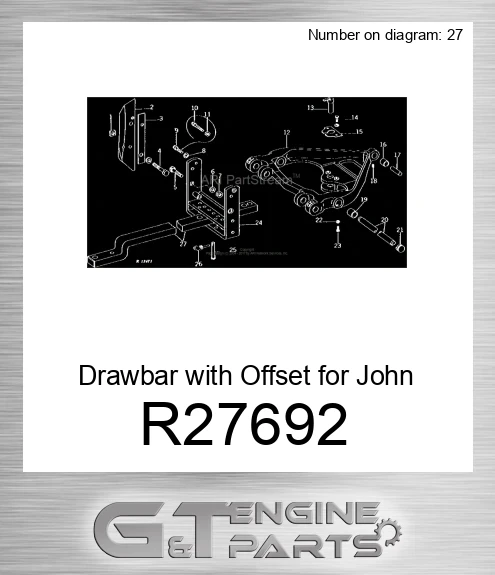 R27692 Drawbar with Offset for Tractor,
