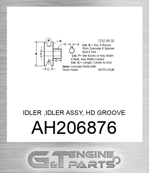 AH206876 IDLER ,IDLER ASSY, HD GROOVE W/BAL