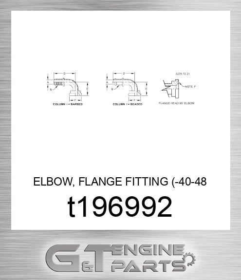 T196992 ELBOW, FLANGE FITTING -40-48 COD