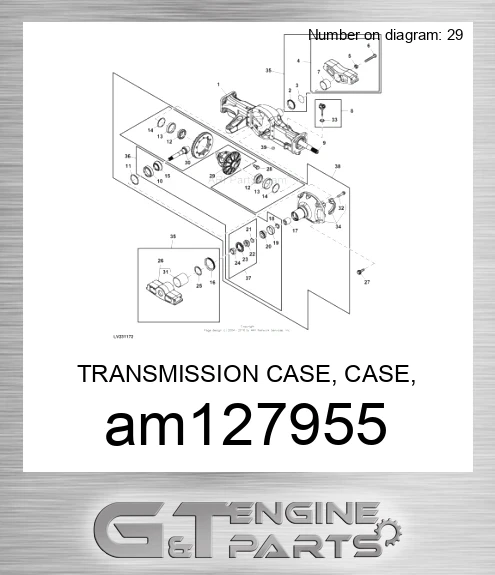 AM127955 TRANSMISSION CASE, CASE, DIFFERENTI