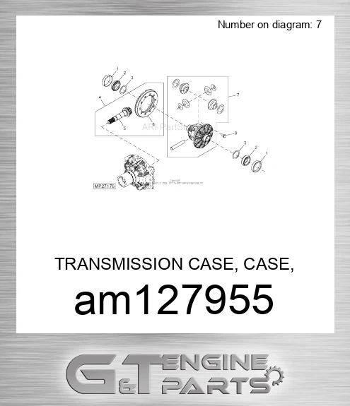 AM127955 TRANSMISSION CASE, CASE, DIFFERENTI