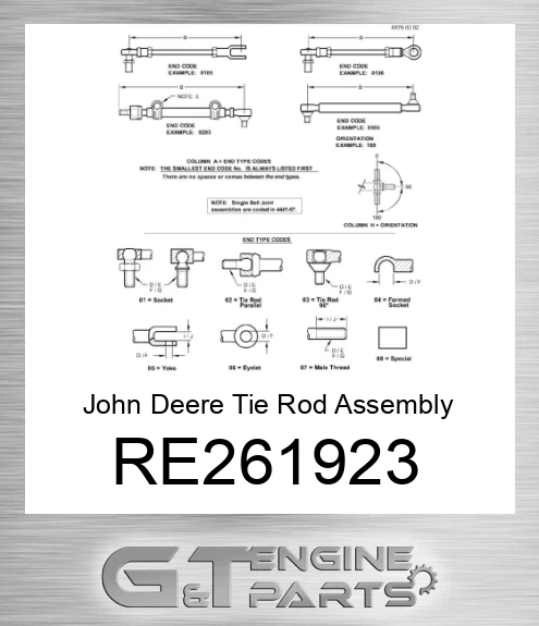 RE261923 Tie Rod Assembly