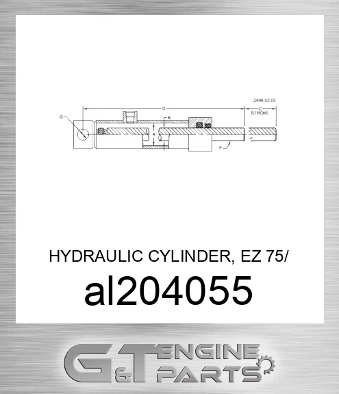 AL204055 HYDRAULIC CYLINDER, EZ 75/ 226.5