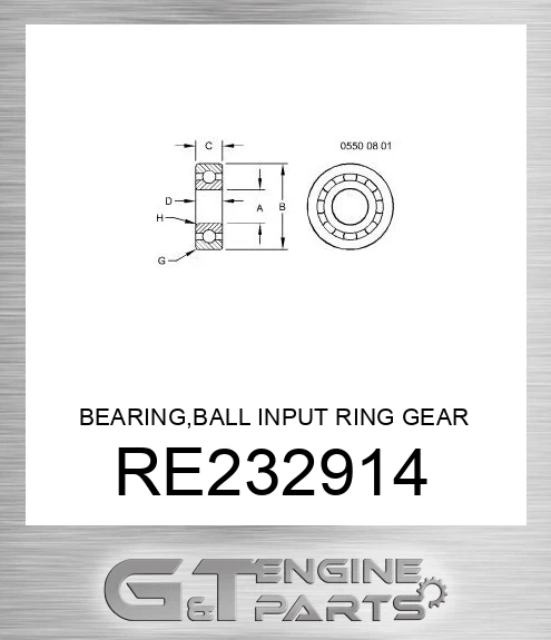 RE232914 BEARING,BALL INPUT RING GEAR