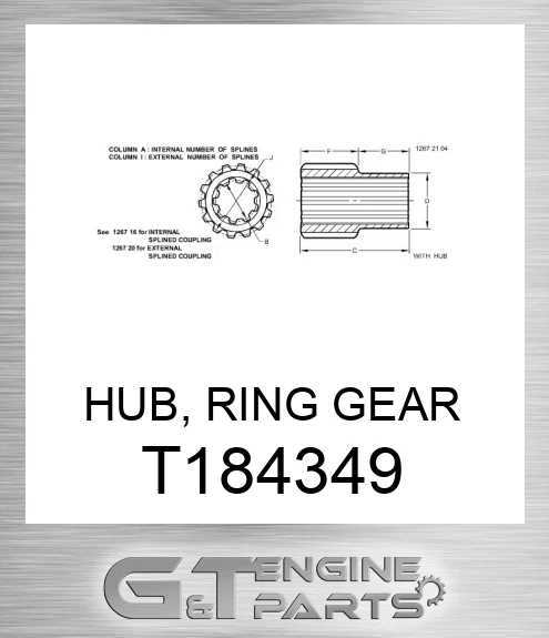 T184349 HUB, RING GEAR