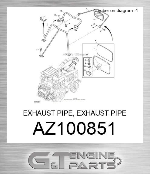 AZ100851 EXHAUST PIPE, EXHAUST PIPE