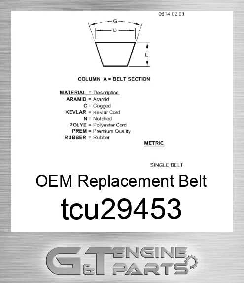 TCU29453 OEM Replacement Belt