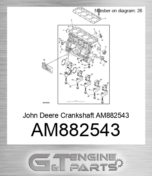 AM882543 John Deere Crankshaft AM882543