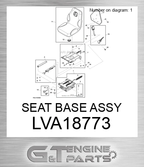 LVA18773 SEAT BASE ASSY made to fit JOHN DEERE | Price: $617.91