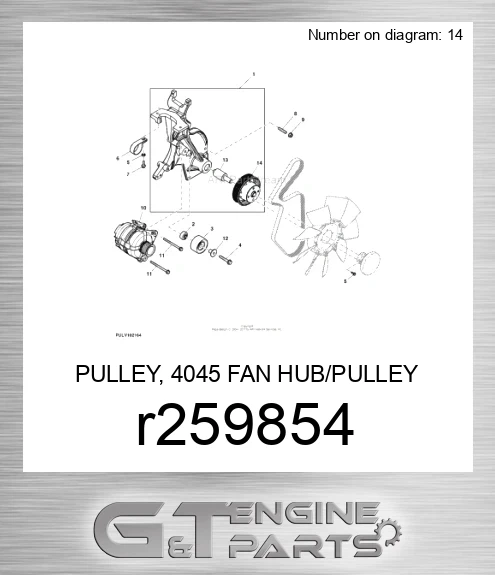 R259854 PULLEY, 4045 FAN HUB/PULLEY